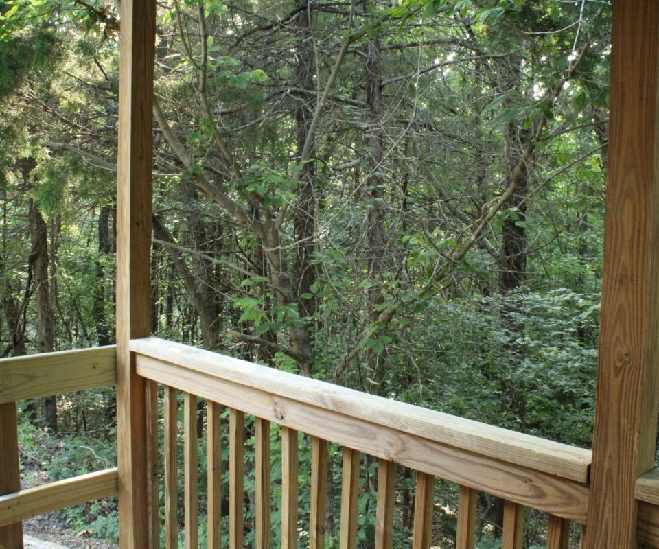 porch view of cabin at Great Escapes RV Resorts Branson