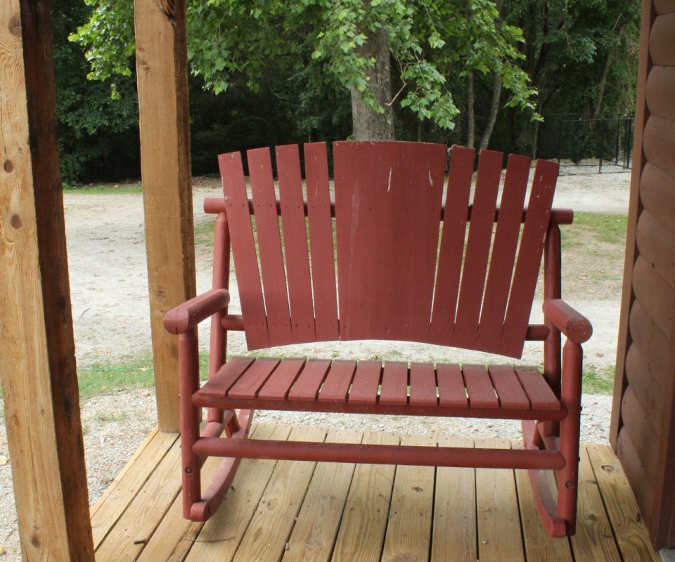 cabin porch at Great Escapes RV Resorts Branson