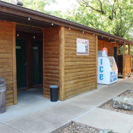 outside view of restrooms at Great Escapes RV Resorts Branson