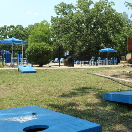 cornhole setup amenity at Great Escapes RV Resorts Branson MO