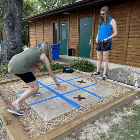 girls playing tic-tac-toe at Great Escapes RV Resorts Branson
