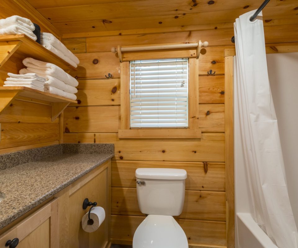 bathroom of the Rocky Top cabin rental